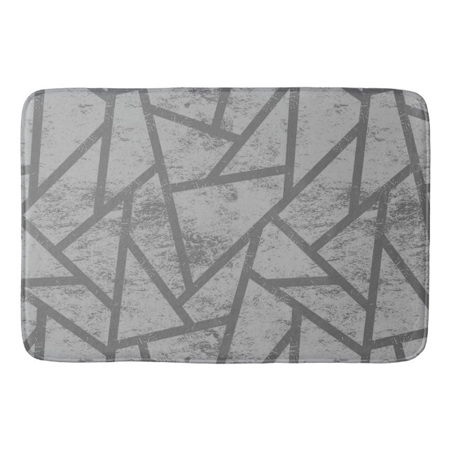 Gray mosaic pattern bath mat (Front)