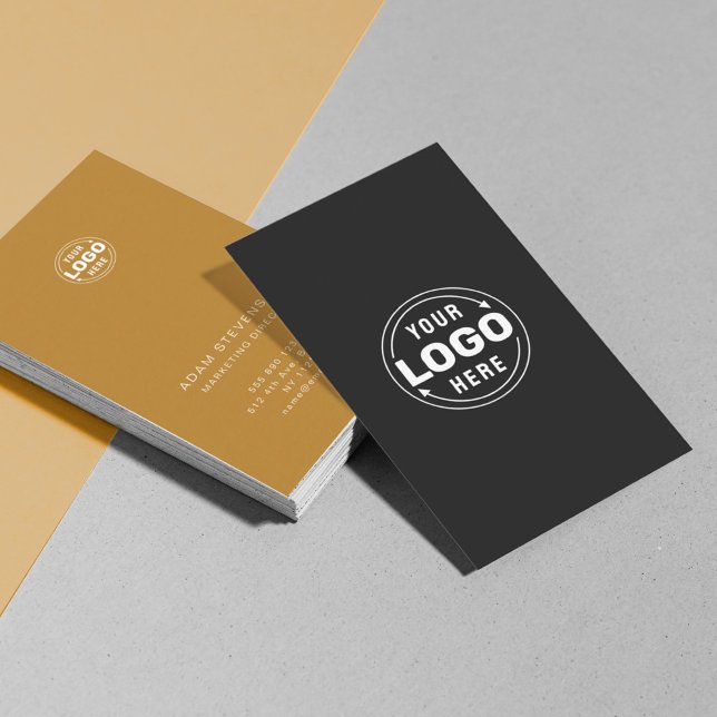 Gray Mustard Minimalist Individual Business Card (Creator Uploaded)