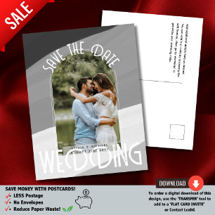 GRAY   On a Budget? Opt for Photo Save The Date Postcard