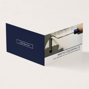 Gray Paint Roller, Painter & Decorator Photo Business Card
