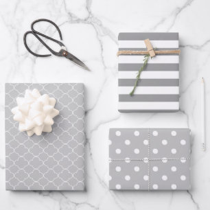 Gray Patterned Wrapping Paper Sheet