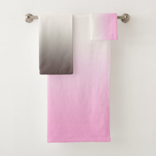 Gray pink Ombre Bath Towel