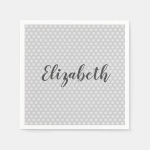 Gray Polka dots personalize Napkin