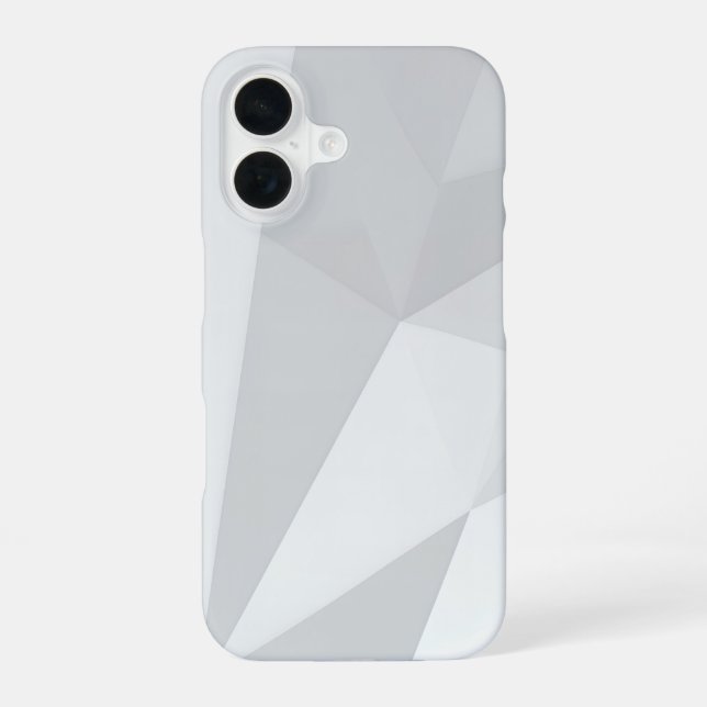 Gray Polygon Geometric Minimal iPhone 16 Case (Back)