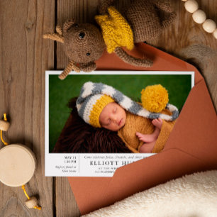 Gray Post Birth Baby Shower Photo Sip & See Invitation