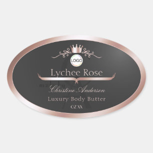 Gray Product Label Rose Gold Frame Logo Monogram