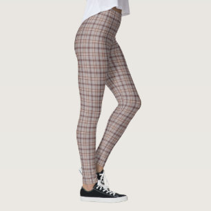 Gray Rose Plaid Classic Pattern Leggings