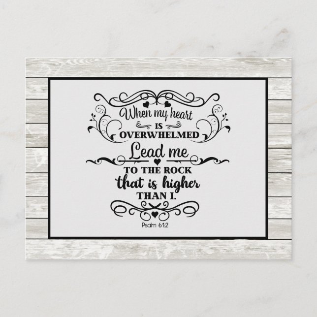 Gray Rustic Wood Christian Bible Verse Postcard (Front)