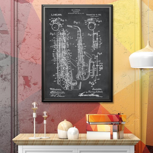 Gray | Saxophone Patent Poster (Creator Uploaded)