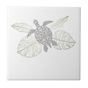 Gray Sea Turtle Tropical Coastal Tile