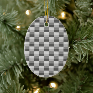 Gray Shades Color Blocks Ceramic Tree Decoration