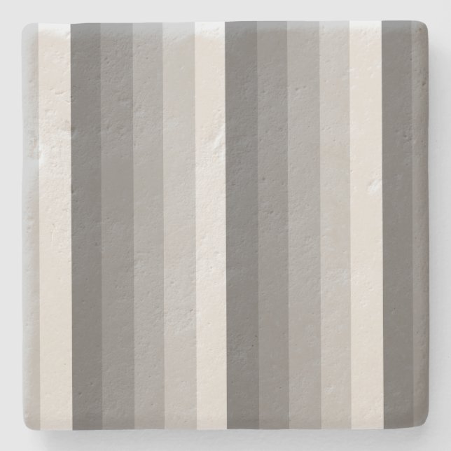 Gray shadow stripes stone coaster (Front)