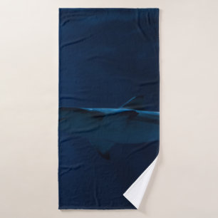 GRAY SHARK IN BODY OF WATER BATH TOWEL