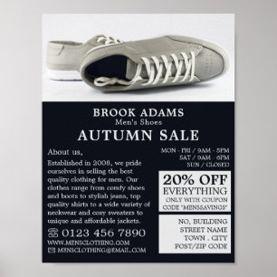 Gray Shoes, Men's Clothing Store Advertising Poster