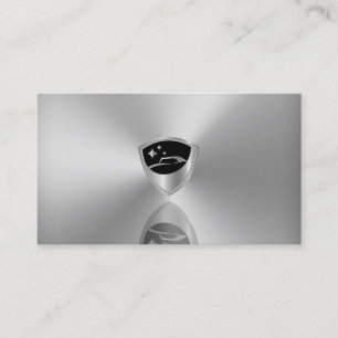 Gray silver metallic logo car detailing  business card
