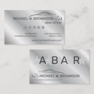 Gray Silver Minimal Driver car auto Business Card