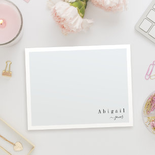 Gray Simple Script Modern personalized Stationer Card
