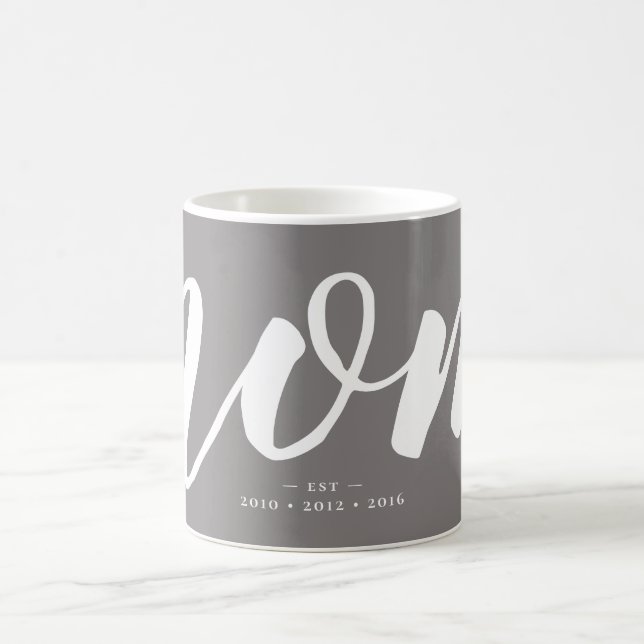 Gray | Simple Typography Mom EST. Mug (Center)