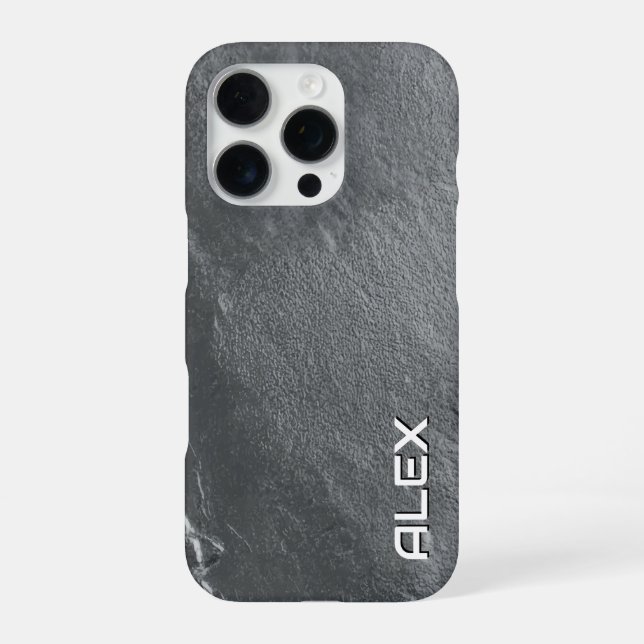Gray Slate Texture iPhone Case (Back)