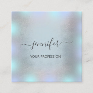 Gray Smoky Blue Ombre  Professional Makeup Artis Square Business Card