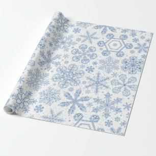 Gray Snowflakes on off white Wrapping Paper