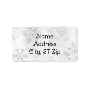 Gray Snowflakes Return Address Labels
