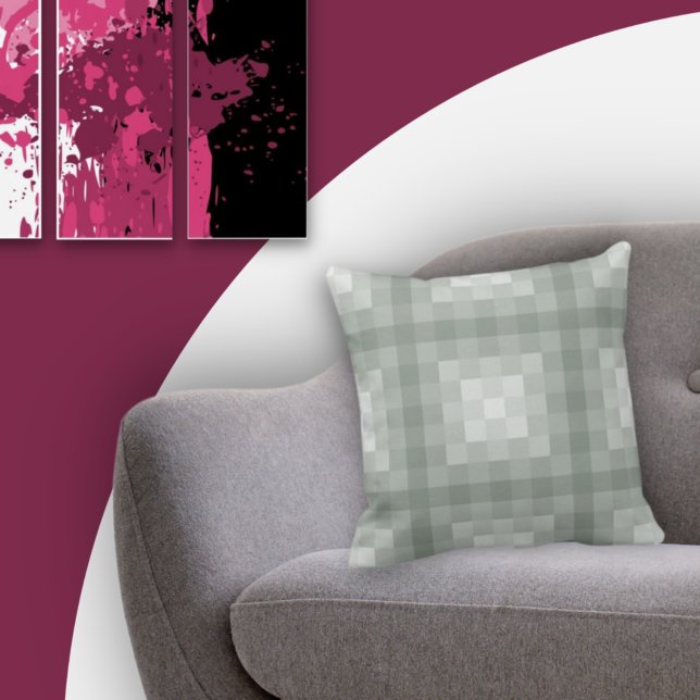 Gray Square Pixel Tiles Pattern Cushion (Creator Uploaded)