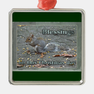 Gray Squirrel Christmas Series Metal Tree Decoration
