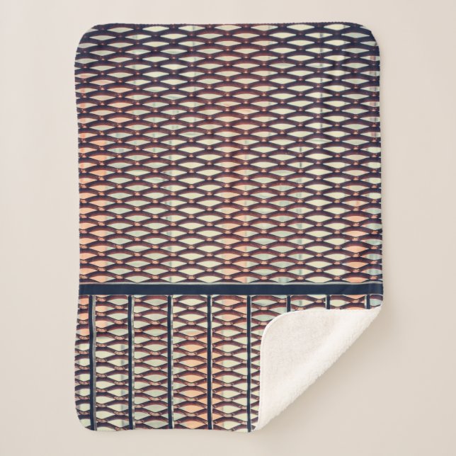 Gray steel fence sherpa blanket (Front)