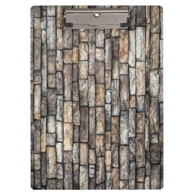 Gray Stone Wall Clipboard (Front)