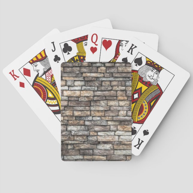 Gray Stone Wall Playing Cards (Back)