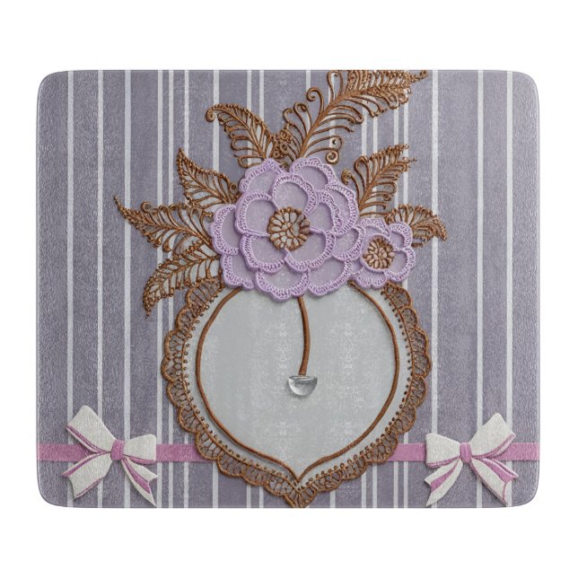 Gray stripes AI art  Cutting Board (Front)