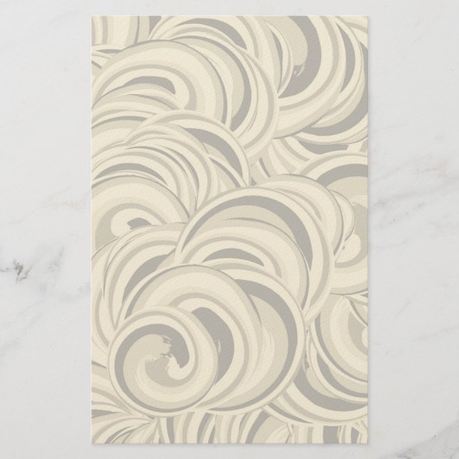 Gray Swirls Pattern Stationery (Front)