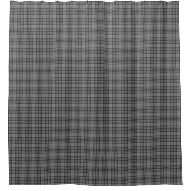 Gray Tartan Plaid Shower Curtain (Front)