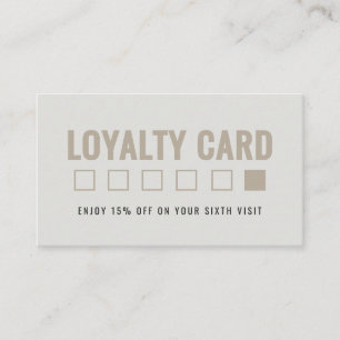 Gray Taupe Modern Minimalist Hair Stylist Loyalty Card
