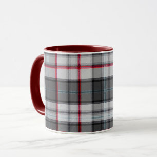 Gray textured tartan plaid mug