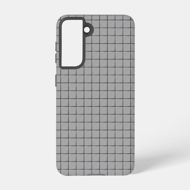 Gray Tile Pattern Samsung Galaxy S21 Case (Back)