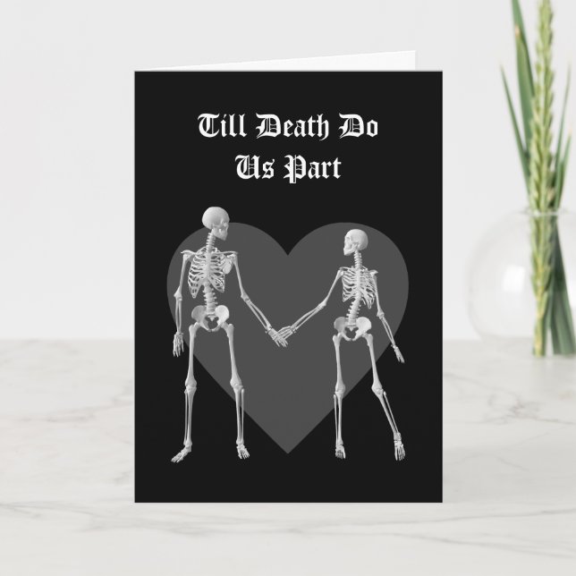 Gray Till Death Do Us Part Valentine's Day Card (Front)