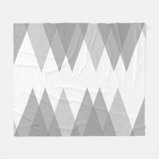 Gray triangles fleece blanket (Front (Horizontal))