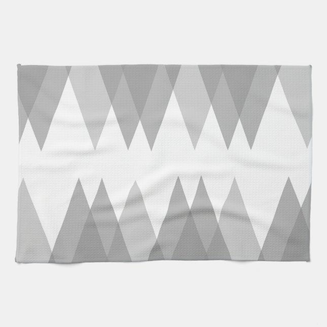 Gray triangles tea towel (Horizontal)
