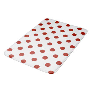 gray, turkey red and white dots bath mat
