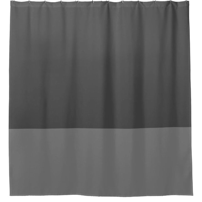 Gray two tone color block shower curtain (Front)