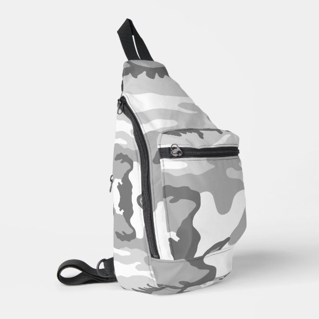 Gray Urban Military Camouflage Pattern Sling Bag (Left Corner)