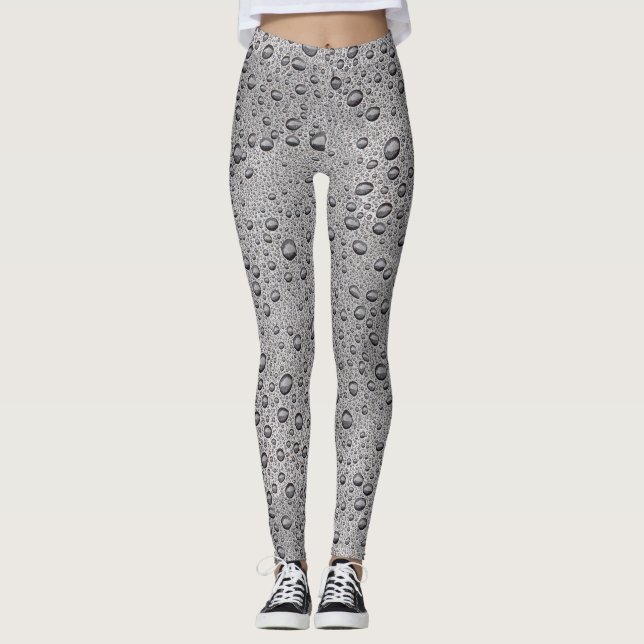 Gray water droplets leggings (Front)