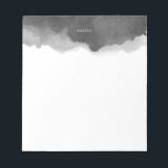 Gray Watercolor Splash Personalized Notepad<br><div class="desc">Gray Watercolor Splash Personalized Notepad. Modern and stylish notepad featuring gray watercolor splash. Personalize by adding your own details.</div>