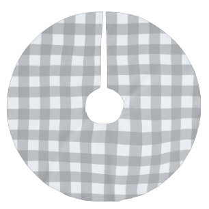 Gray & White Buffalo Check Tree Skirt
