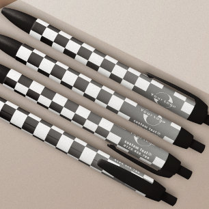 Gray & white Business logo Company brand Checkers Black Ink Pen