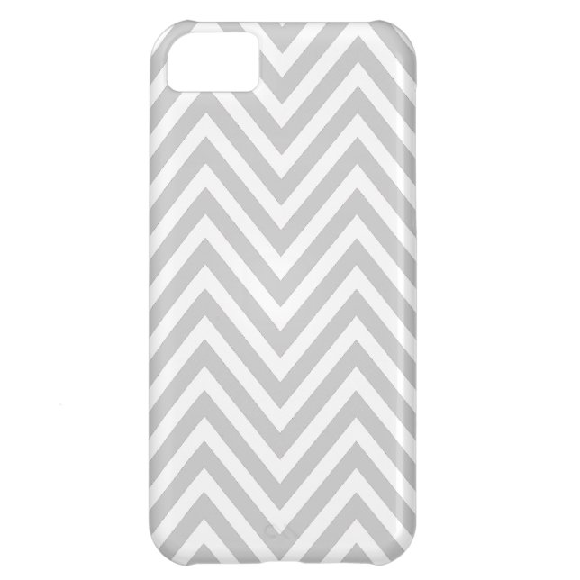 GRAY WHITE CHEVRON PATTERN Case-Mate iPhone CASE (Back)