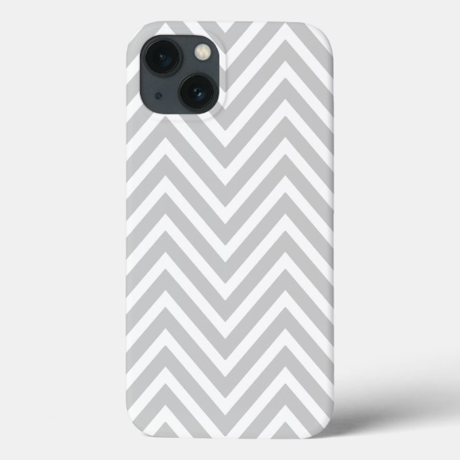 GRAY WHITE CHEVRON PATTERN Case-Mate iPhone CASE (Back)