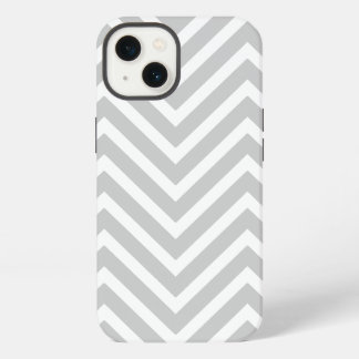 GRAY WHITE CHEVRON PATTERN iPhone 13 CASE